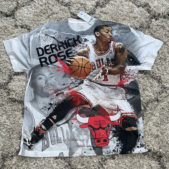 Adidas NBA Chicago Bulls Derrick Rose Tee Shirt - Picture 1 of 5